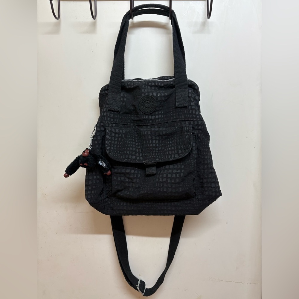 Kipling Black Textured Backpack
